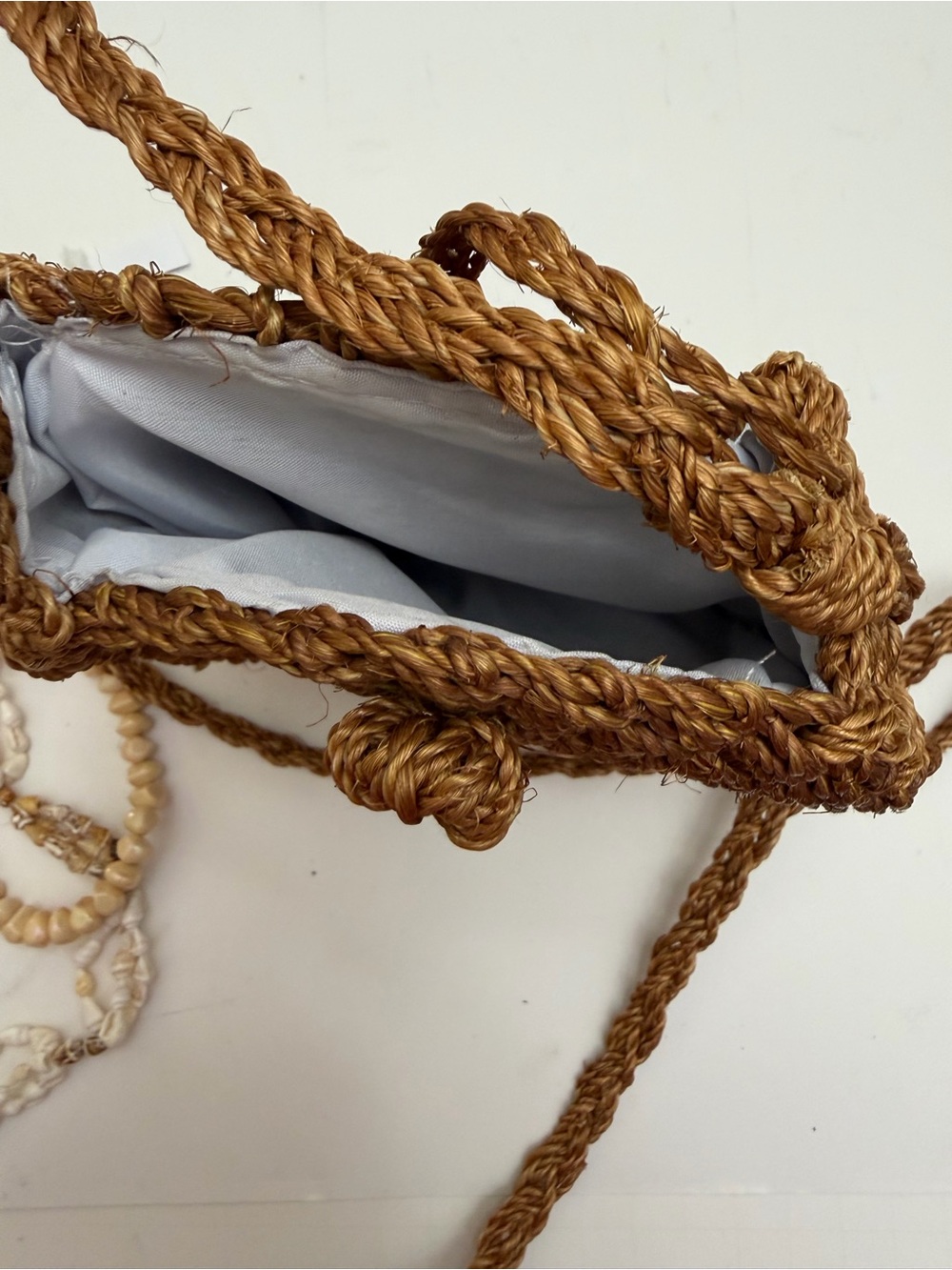 Woven Round Crossbody Bag in Brown - Picture 3 of 4